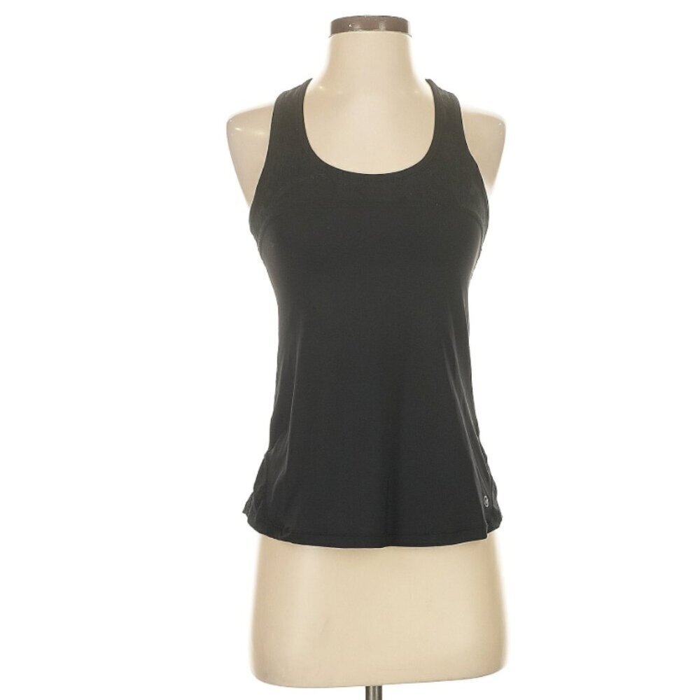 American Eagle Women's Athletic Tank Top Black Racerback Lace Cut Out Stretch